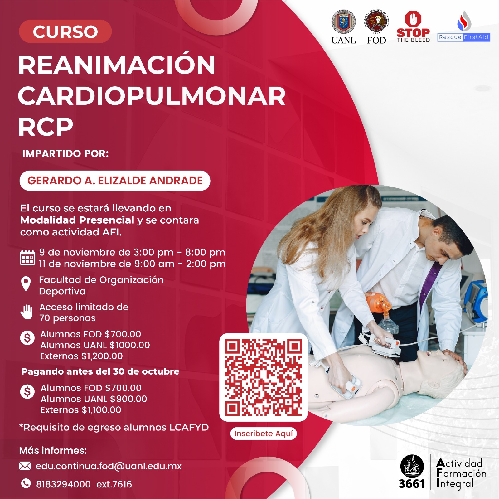 Reanimación Cardiopulmonar Rcp Curso Universidad Autónoma De Nuevo León 6435